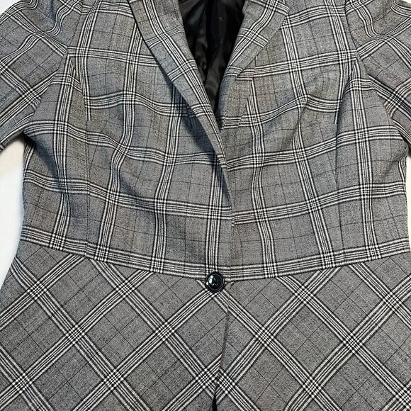 Banana Republic Women's Wool Blend Plaid Single Button Blazer Size 8 Career - Picture 5 of 12